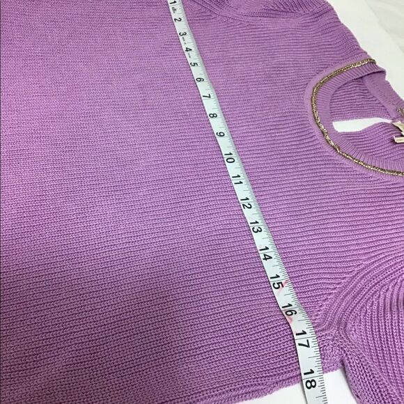 Maje Short-Sleeve Chain Trimmed Sweater Size 3 (8) - Picture 8 of 8